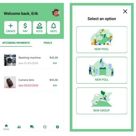 High-fidelity Figma screens for Cashpool, first set.
