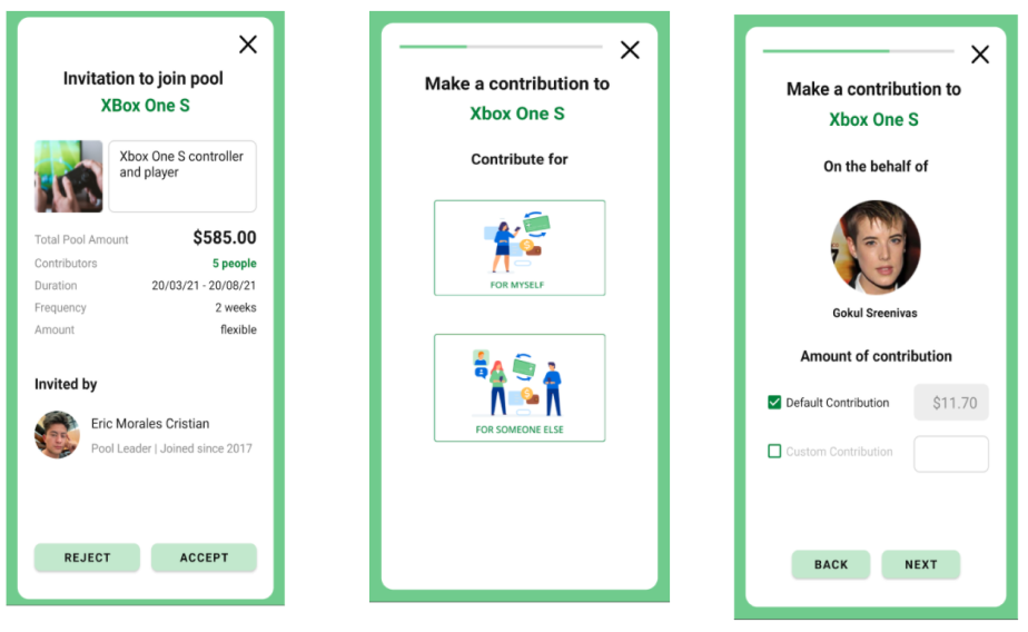 High-fidelity Figma screens for Cashpool, third set.