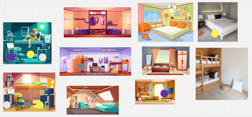 Design inspiration board for the illustration-style 2D direction.