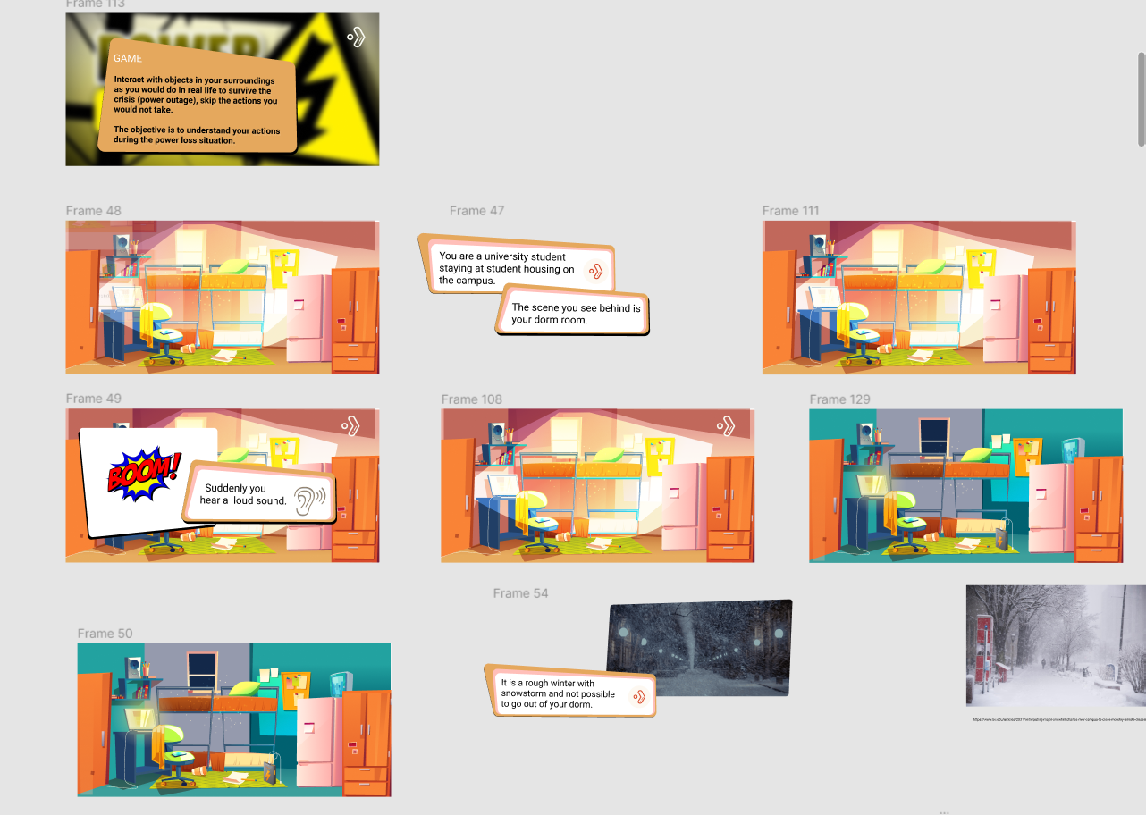 Second overview sheet of high-fidelity game screens.